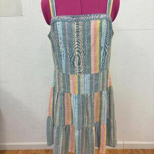 Loft Summer Dress Multi Colored Striped